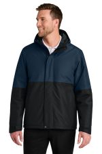 Port Authority Insulated Heavy Ripstop Jacket J721 Dress Blue Navy/ Deep Black