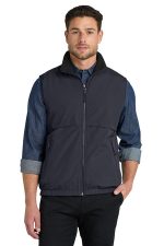 Port Authority Reversible Charger Vest. J7490 Battleship Grey