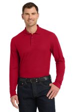 Port Authority Long Sleeve Core Classic Pique Polo. K100LS Rich Red