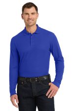Port Authority Long Sleeve Core Classic Pique Polo. K100LS True Royal