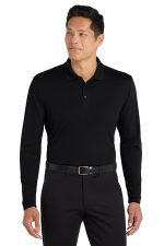 Port Authority Dry Zone UV Micro-Mesh Long Sleeve Polo K110LS Deep Black