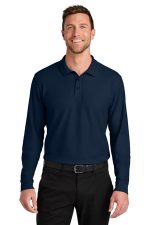 Port Authority Wearever Signature Pique Long Sleeve Polo K200LS River Blue Navy