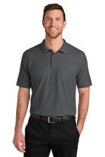 Port Authority Wearever Signature Pique Pocket Polo K200P Storm Grey