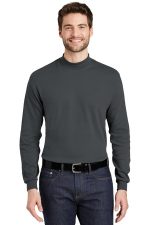 Port Authority Interlock Knit Mock Turtleneck. K321 Steel Grey