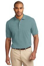 Port Authority Heavyweight Cotton Pique Polo. K420 Seafoam