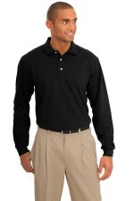 Port Authority Rapid Dry Long Sleeve Polo. K455LS Jet Black