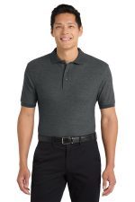 Port Authority Silk Touch Polo K500 Charcoal Heather Grey