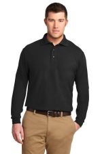 Port Authority Silk Touch Long Sleeve Polo. K500LS Black
