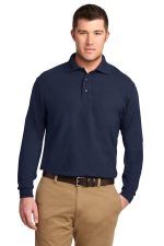 Port Authority Silk Touch Long Sleeve Polo. K500LS Navy