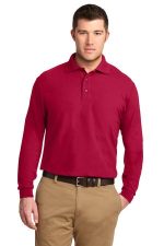 Port Authority Silk Touch Long Sleeve Polo. K500LS Red