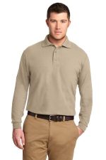 Port Authority Silk Touch Long Sleeve Polo. K500LS Stone