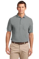 Port Authority Silk Touch Polo with Pocket. K500P Cool Grey