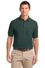 Port Authority Silk Touch Polo with Pocket. K500P Dark Green