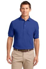 Port Authority Silk Touch Polo with Pocket. K500P Royal