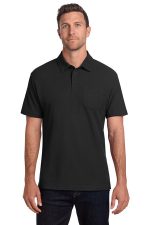 Port Authority C-FREE Cotton Blend Pique Pocket Polo K868 Black