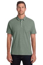 Port Authority C-FREE Cotton Blend Pique Pocket Polo K868 Dark Green Heather