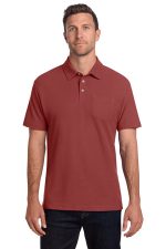 Port Authority C-FREE Cotton Blend Pique Pocket Polo K868 Garnet