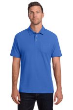 Port Authority C-FREE Cotton Blend Pique Pocket Polo K868 True Blue