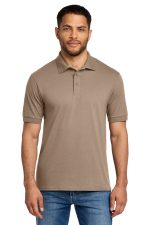 Port & Co Core Blend Jersey Knit Polo. KP55 Sand
