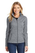 Port Authority Women's Digi Stripe Fleece Jacket. L231 Grey