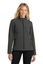 Port Authority Women's Core Soft Shell Jacket. L317 Black Charcoal Heather