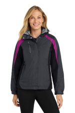 Port Authority Women's Colorblock 3-in-1 Jacket. L321 Magnet/ Black/ Very Berry