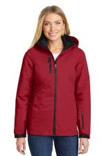 Port Authority Women's Vortex Waterproof 3-in-1 Jacket. L332 Rich Red/ Black