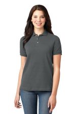 Port Authority Women's Heavyweight Cotton Pique Polo. L420 Steel Grey