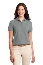 Port Authority Women's Silk Touch Polo. L500 Cool Grey