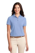 Port Authority Women's Silk Touch Polo. L500 Light Blue