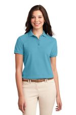 Port Authority Women's Silk Touch Polo. L500 Maui Blue