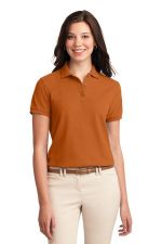 Port Authority Women's Silk Touch Polo. L500 Texas Orange