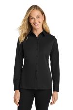 Port Authority Women's Dimension Knit Dress Shirt. L570 Black