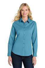 Port Authority Women's Long Sleeve Easy Care Shirt. L608 Maui Blue