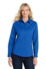Port Authority Women's Long Sleeve Easy Care Shirt. L608 Strong Blue