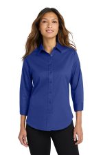 Port Authority Women's 3/4-Sleeve Easy Care Shirt. L612 Mediterranean Blue