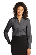 Port Authority Women's Crosshatch Easy Care Shirt. L640 Soft Black