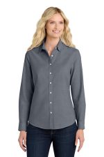 Port Authority Women's SuperPro Oxford Shirt. L658 Black