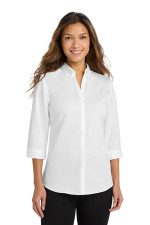 Port Authority Women's 3/4-Sleeve SuperPro Twill Shirt. L665 White