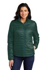 Port Authority Women's Packable Puffy Jacket L850 Tree Green/ Marine Green