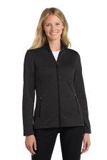 Port Authority Women's Collective Striated Fleece Jacket. L905 Deep Black Heather
