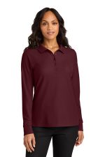 Port Authority Women's Wearever Signature Pique Long Sleeve Polo LK200LS Burgundy