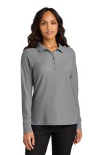 Port Authority Women's Wearever Signature Pique Long Sleeve Polo LK200LS Gusty Grey