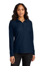 Port Authority Women's Wearever Signature Pique Long Sleeve Polo LK200LS River Blue Navy