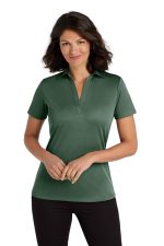 Port Authority Women's Heathered Silk Touch Performance Polo. LK542 Green Glen Heather