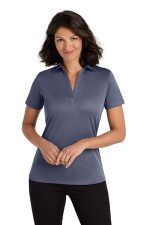 Port Authority Women's Heathered Silk Touch Performance Polo. LK542 Navy Heather