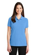 Port Authority Women's EZCotton Polo. LK8000 Azure Blue