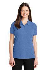 Port Authority Women's EZCotton Polo. LK8000 Blue Heather