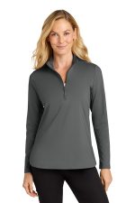 Port Authority Women's C-FREE Double Knit 1/4-Zip LK880 Smoke Grey