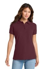 Port & Co Women's Core Blend Pique Polo. LKP155 Athletic Maroon